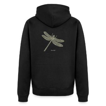 Libellule Odonate - Veste à capuche bio Premium Unisexe - noir - Dos - Nico (187cm)