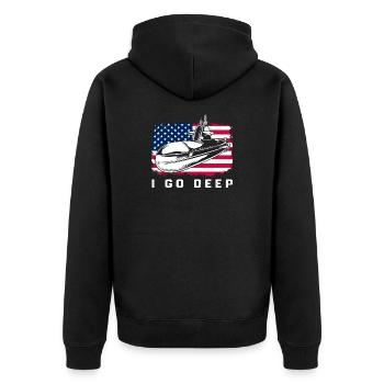 July 6 Submarine Submarine Veteran Navy USA - Unisex Premium Organic Zip Hoodie - black - Back - Nico (187cm)