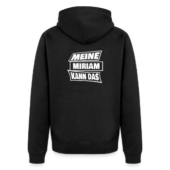 Miriam Miriam - Unisex Premium Bio Zip Hoodie - Schwarz - Hinten - Nico (187cm)