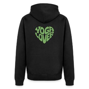 Yoga Lover – Mode de vie Mindfulness & Wellness Desi - Veste à capuche bio Premium Unisexe - noir - Dos - Nico (187cm)