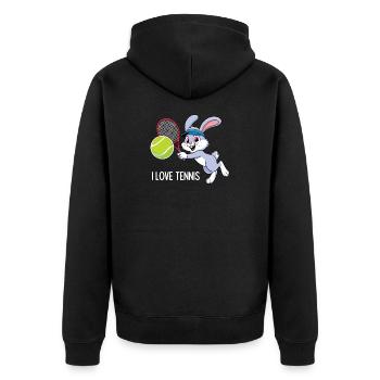 J’adore le tennis. - Veste à capuche bio Premium Unisexe - noir - Dos - Nico (187cm)