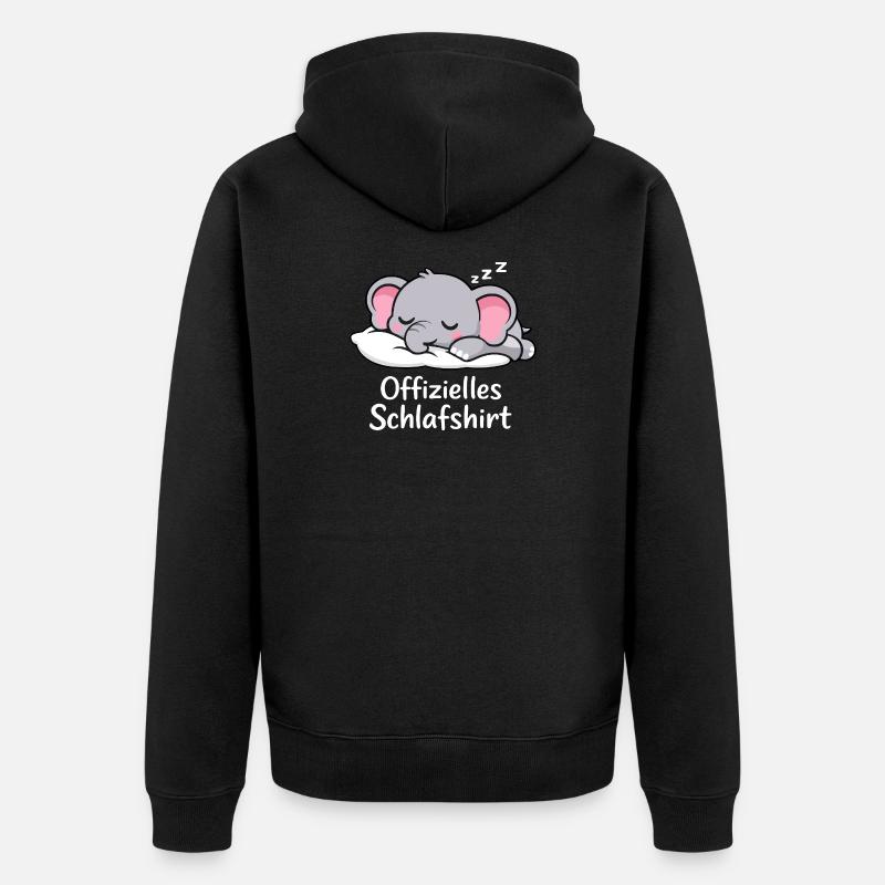 Éléphant officiel SLEEPING SHIRT - Veste à capuche bio Premium Unisexe - noir