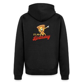 C’est ma fête drôle d’anniversaire en dabbing pizza - Veste à capuche bio Premium Unisexe - noir - Dos - Nico (187cm)