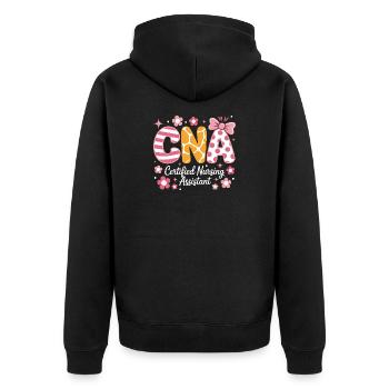 Caregiver Saying Funny Caregiver Gift - Unisex Premium Organic Zip Hoodie - black - Back - Nico (187cm)