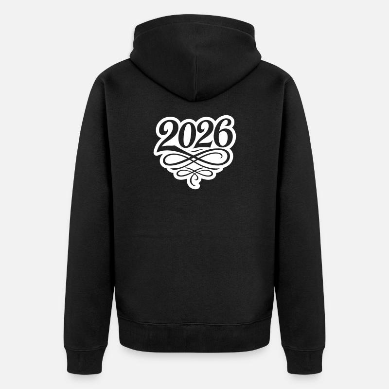 Année 2026 - Veste à capuche bio Premium Unisexe - noir