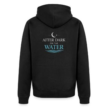 Night boating with - Unisex Premium Organic Zip Hoodie - black - Back - Nico (187cm)