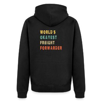 Der beste Spediteur der Welt – Witzige Logistik - Unisex Premium Bio Zip Hoodie - Schwarz - Hinten - Nico (187cm)