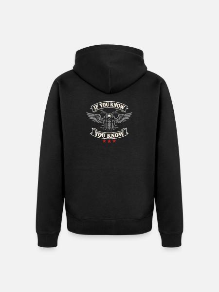Why we ride motorcycles, - Unisex Premium Organic Zip Hoodie - black