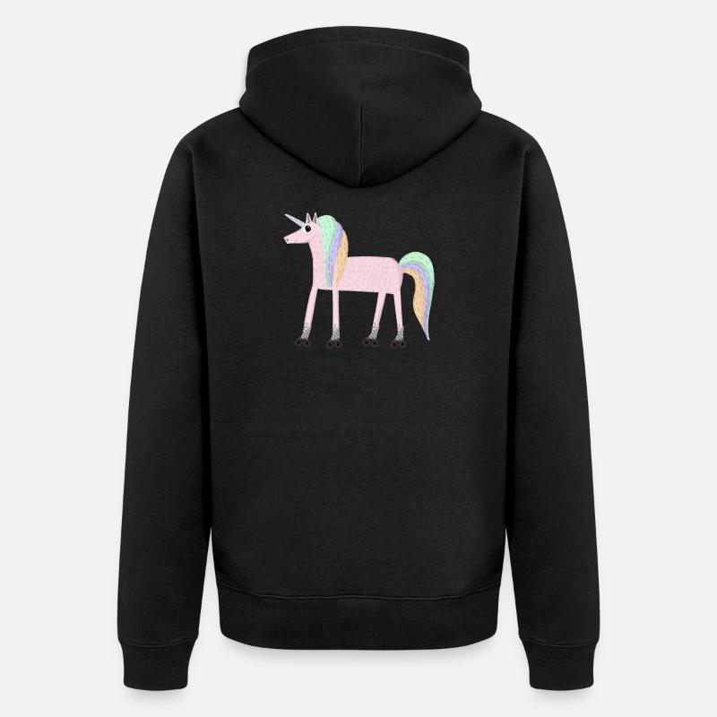 Unicorn_rollerSKate - Veste à capuche bio Premium Unisexe - noir