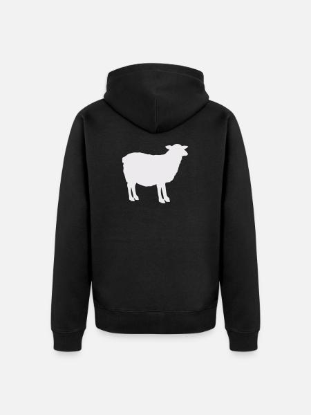 Sheep Silhouette - Unisex Premium Organic Zip Hoodie - black