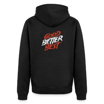 Gut, besser, bestes Bärenranking, lustige Natur. - Unisex Premium Bio Zip Hoodie - Schwarz - Hinten - Nico (187cm)