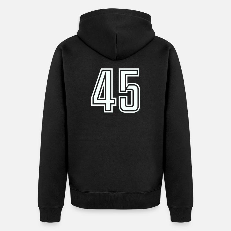 45 - Unisex Premium Bio Zip Hoodie - Schwarz