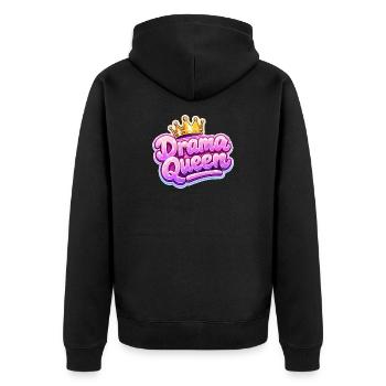 Drama Queen Crown - Unisex Premium Organic Zip Hoodie - black - Back - Nico (187cm)