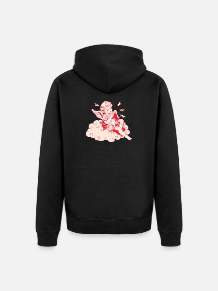Angry Gaming Cherub – Lag Lightning - Unisex Premium Organic Zip Hoodie - black