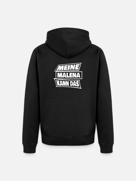 Malena als Sprueche - Unisex Premium Bio Zip Hoodie - Schwarz