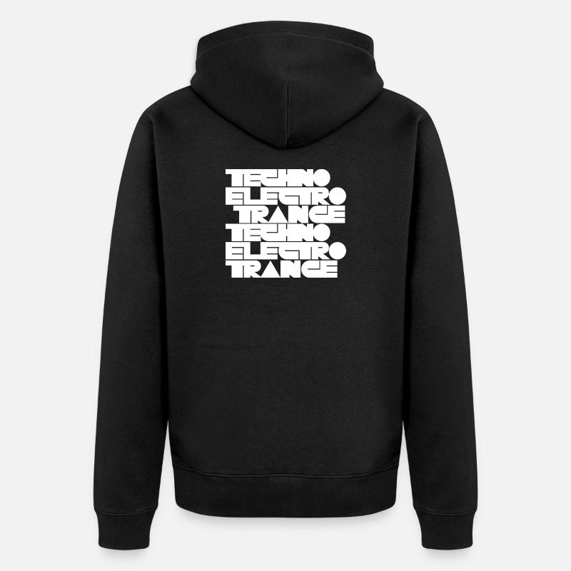 Musique techno électro trance - Veste à capuche bio Premium Unisexe - noir
