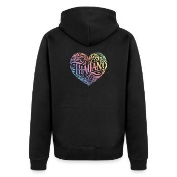 Thailand Heart Colorful - Unisex Premium Organic Zip Hoodie - black - Back - Nico (187cm)