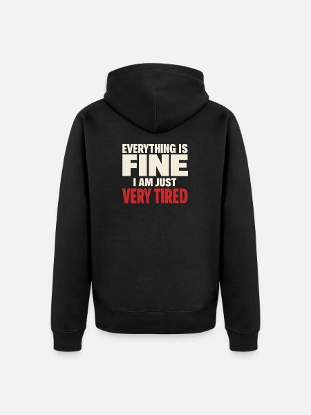 Burnt-out millennial, tired adult, - Unisex Premium Organic Zip Hoodie - black
