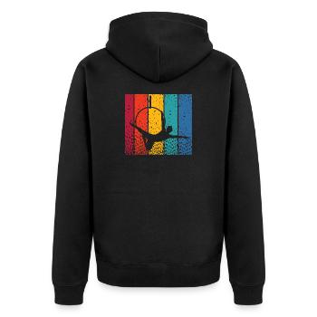Aerialist Vintage Aerial Ring Lyra Air Ring - Unisex Premium Organic Zip Hoodie - black - Back - Nico (187cm)