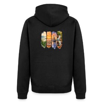 Voyage de vacances en Alabama – États du Sud et motif nature - Veste à capuche bio Premium Unisexe - noir - Dos - Nico (187cm)