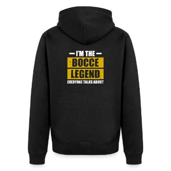 Bocce legend Petanque Boule player - Unisex Premium Organic Zip Hoodie - black - Back - Nico (187cm)
