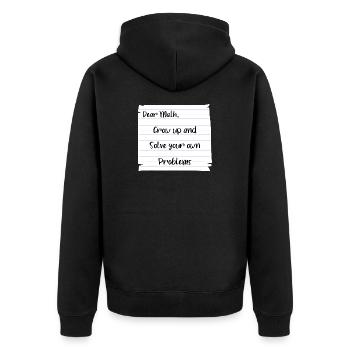 Liebe Mathematik: Werde erwachsen und löse deine eigenen Probleme - Unisex Premium Bio Zip Hoodie - Schwarz - Hinten - Nico (187cm)