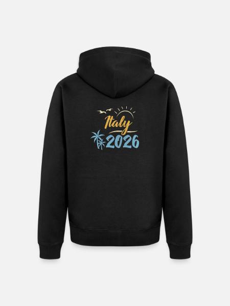 Italy 2026 - Unisex Premium Organic Zip Hoodie - black