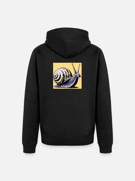 Snail - Unisex Premium Organic Zip Hoodie - black