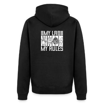 Analyste médico-légal Mon laboratoire Mon Escouade des règles Laboratoire de criminalistique - Veste à capuche bio Premium Unisexe - noir - Dos - Nico (187cm)