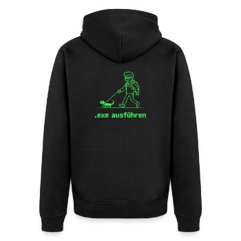 Exe ausführen Informatic Programming Geschenk - Unisex Premium Bio Zip Hoodie - Schwarz - Hinten - Nico (187cm)