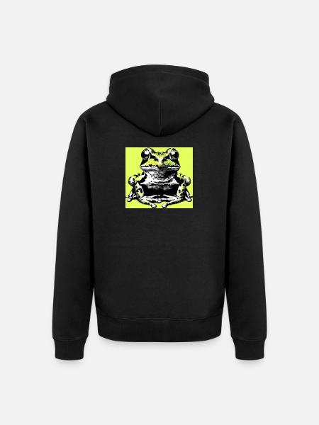 frog - Unisex Premium Organic Zip Hoodie - black