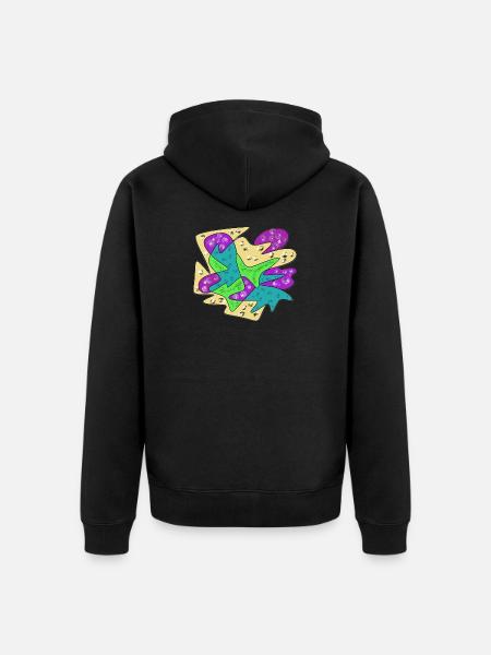 Abstract Farbexplosion Glitzer Splatter - Unisex Premium Bio Zip Hoodie - Schwarz
