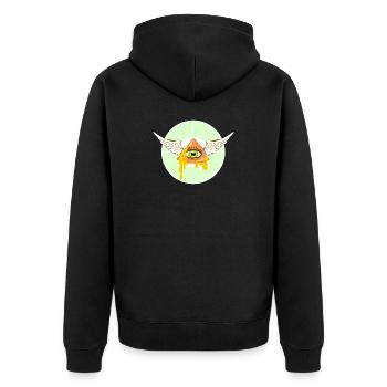 Heiliger Nacho - Unisex Premium Bio Zip Hoodie - Schwarz - Hinten - Nico (187cm)