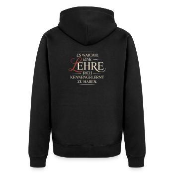 Lehre Dich Kennenzulernen Ex Freund Trennung Ex - Unisex Premium Bio Zip Hoodie - Schwarz - Hinten - Nico (187cm)