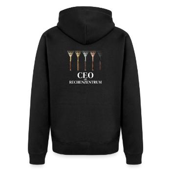 Rechenzentrum Garden Rake Gardener Gardening IT - Unisex Premium Bio Zip Hoodie - Schwarz - Hinten - Nico (187cm)