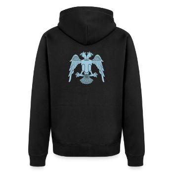 Selcuklu Tavuzkusu Osmanli Türkiye - Unisex Premium Bio Zip Hoodie - Schwarz - Hinten - Nico (187cm)