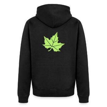 Platane Blatt Design - Unisex Premium Bio Zip Hoodie - Schwarz - Hinten - Nico (187cm)