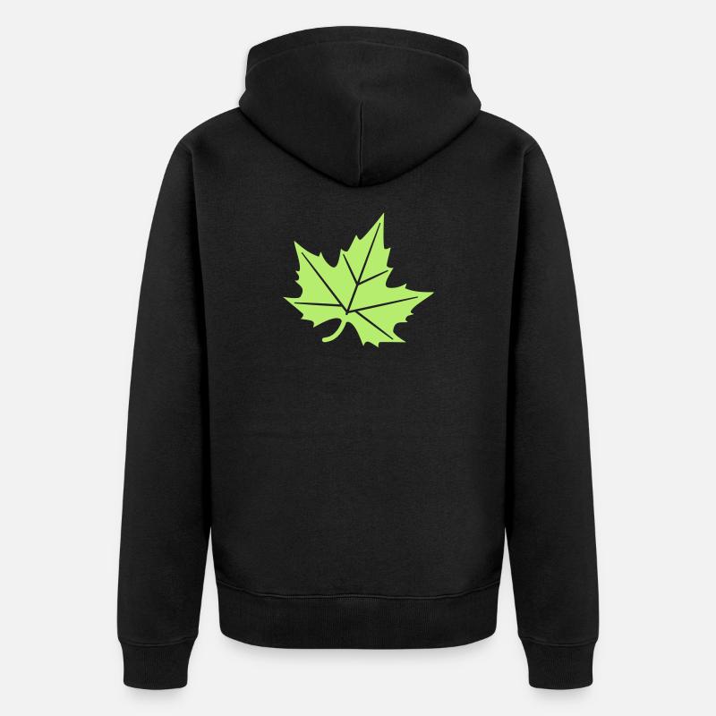 Conception de feuille de platane - Veste à capuche bio Premium Unisexe - noir