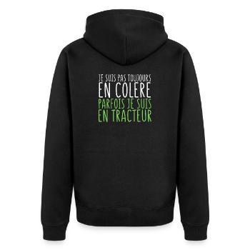Humour Agriculteur / Humour Agricultrice/ Cadeau - Veste à capuche bio Premium Unisexe - noir - Dos - Nico (187cm)