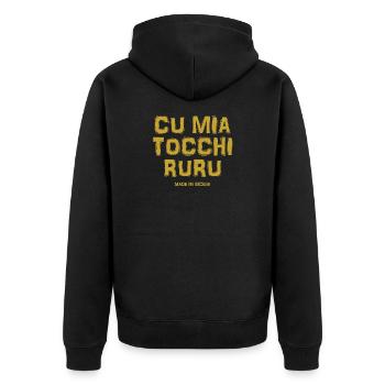 t-shirt Sicile t-shirt Trinacria sicilienne - Veste à capuche bio Premium Unisexe - noir - Dos - Nico (187cm)