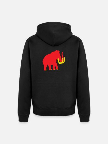 Woolly Mammoth red yellow - Unisex Premium Organic Zip Hoodie - black