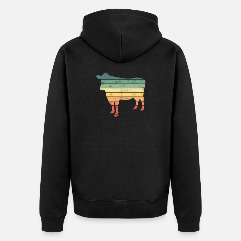 Vaches - Veste à capuche bio Premium Unisexe - noir