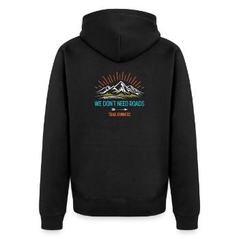 Nous n’avons pas besoin de routes. Coureurs de trail - Veste à capuche bio Premium Unisexe - noir - Dos - Nico (187cm)
