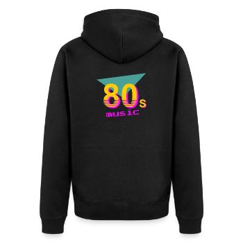 Musik der 80er Jahre - Unisex Premium Bio Zip Hoodie - Schwarz - Hinten - Nico (187cm)