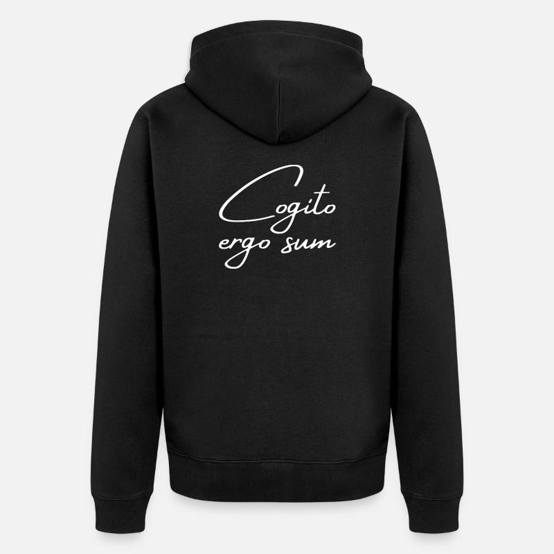 Cogito ergo sum - Je pense, donc je suis - Veste à capuche bio Premium Unisexe - noir