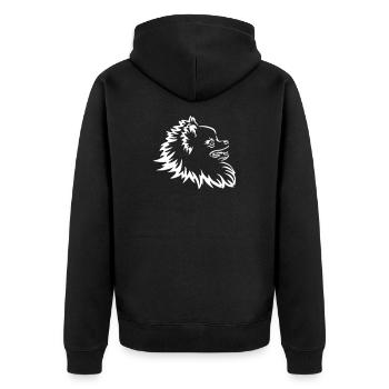 Tête de Poméranie « Black Edition » - Veste à capuche bio Premium Unisexe - noir - Dos - Nico (187cm)