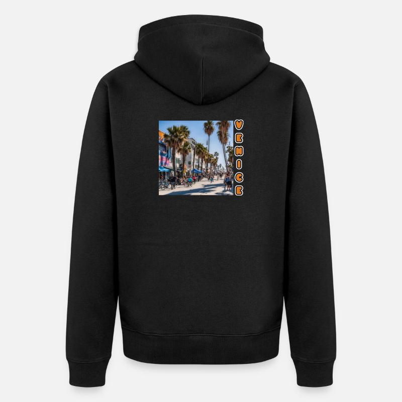 VENICE BEACH - Unisex Premium Bio Zip Hoodie - Schwarz