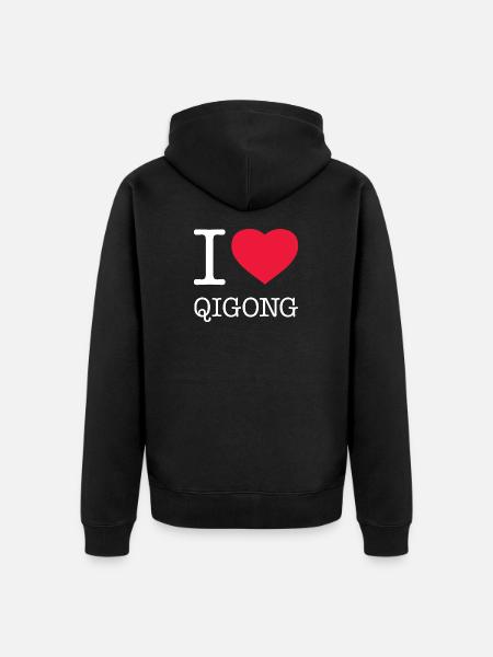 J’ADORE LE QIGONG - Veste à capuche bio Premium Unisexe - noir