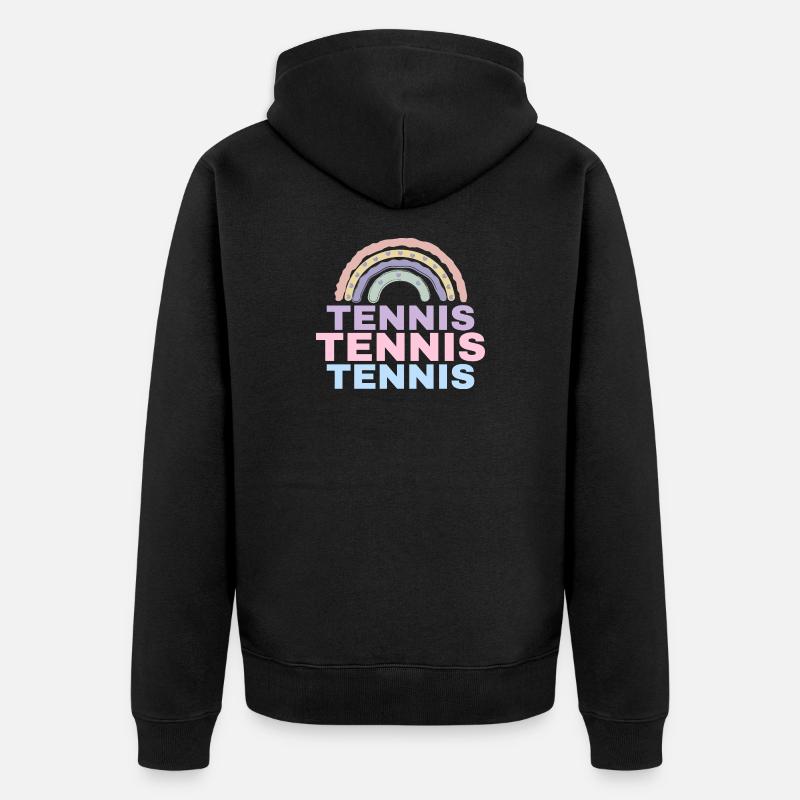 Arc-en-ciel de tennis - Veste à capuche bio Premium Unisexe - noir