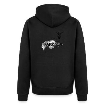 Parkour Ninja - noir-blanc - Veste à capuche bio Premium Unisexe - noir - Dos - Nico (187cm)